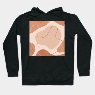 Brown and Beige Neutral Color Geometric Art Shapes and Lines Hoodie